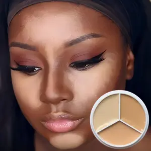 1 Pcs Full Coverage Contour Concealer, Waterproof Long-lasting Matte Finish, Strong Coverage Flaws 3D Face, for All Skins, Natural Conclear Makeup, Cream Contour Palette
