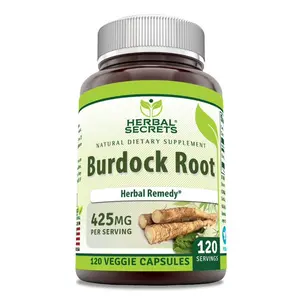 Herbal Secrets Burdock Root Supplement | 425 Mg | 120 Veggie Capsule | Non-GMO | Gluten-Free | Made in USA