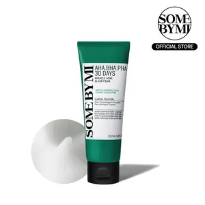 [SOME BY MI] AHA BHA PHA 30 Days Miracle Acne Clear Foam 3.38oz, 100ml - Acne Face Wash for Removing Sebum - Korean Facial Cleanser Skincare