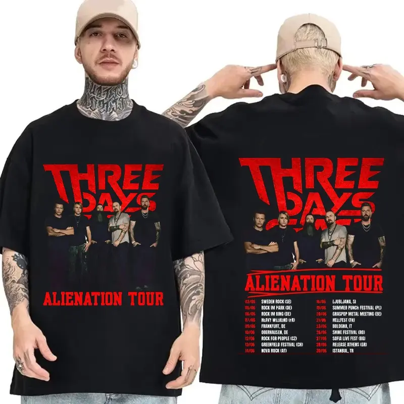 Three Days Grace Alienation Tour 2026 Vintage Alternative Metal Graphic Unisex T Shirt One-X Animal I Have Become Fan Gift HY5576