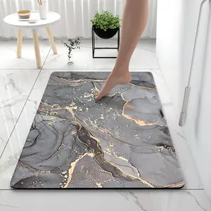 Premium Luxury Soft Diatomite Bath Mat Super Absorbent Fast Drying Bathroom Rug Non Slip Kitchen Floor Mat for Bathroom Toilet Shower Entrance Door Bathmat Bathroom Decorative Mat