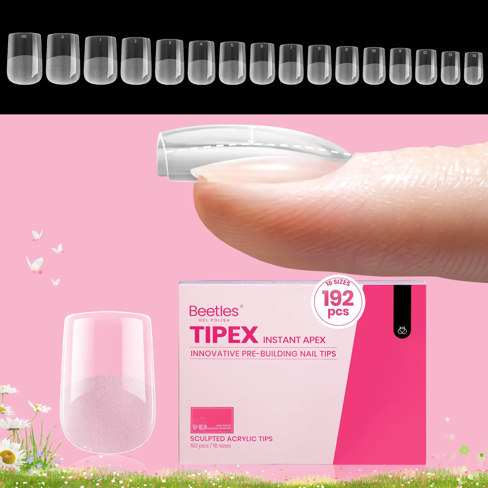 Extra Short Squaoval 16Sizes 192Pcs(Only Tips)