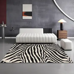 Zebra Stripe Pattern Rug, Non-slip Soft Floor Mat, Decorative Carpet for Home Living Room Bedroom Hotel Dormitory, Home Decor
