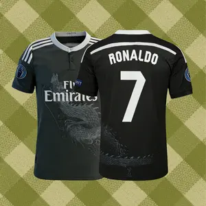 1415 Away Short Sleeve Black Dragon No. 7 C Ronaldo Soccer Jersey