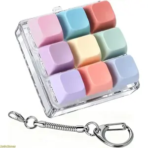 Colorful Keyboard Clicker Keychain, Mini Portable Fidget Toy, Simple Stress Relief Decorative Accessory for Adults And Kids