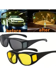 Anti-Glare Adjustable Polarized Night Vision Driving Glasses, HD Lenses, Unisex, All Seasons, Decorative Lens, Casual Style