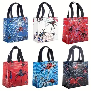 Spider Print Gift Tote Bags, 6pcs/30pcs Set, Ideal for Celebrations & Parties, for, Durable Handles, Perfect for Shopping & Gifts, Party Gift Packs, Party Favor