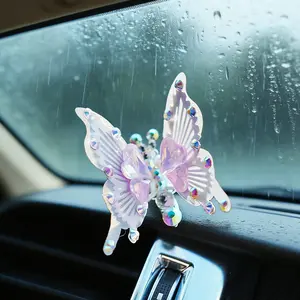 Flying Butterfly Car Decoration, Embellished 3D Winged Butterfly Sticker, Cute Girl Car Interior Decor, Adorable Car Accessories, Car Decals, Car Interior Accessory, Girly Car Accessories