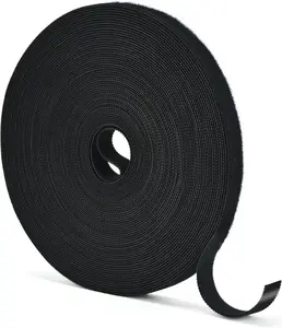 Hook and Loop Roll Double Sided Self Gripping Straps Adhesive Free 52 5 Ft x 1 2 Inch Tape for Cable Management Reusable Cut to Length Fasteners for Home Office DIY Projects