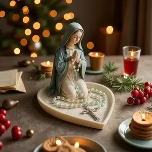 Virgin Mary Resin Crafts Statue, Lightweight & Fade-Resistant Design, Exquisitely Crafted for Churches, Homes, Monasteries & Religious Decorations, Stylish Religious Decor, Religious Supplies