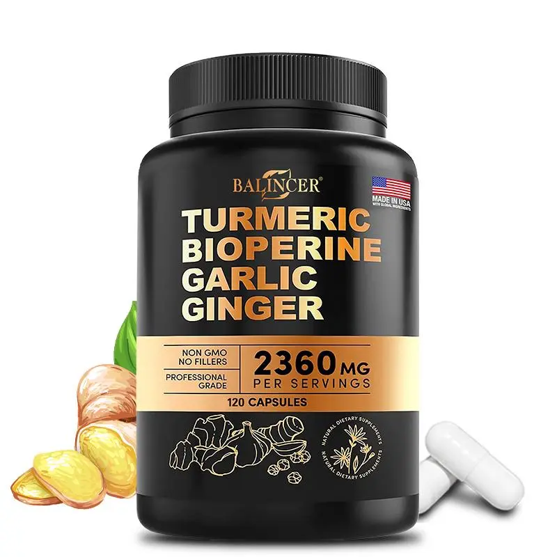 Balincer Turmeric & Ginger Organic Herbal Supplements - Natural Organic Joint & Bone Health Support, Chondroitin & Glucosamine Aid, 120 Capsules