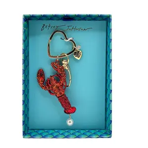 Betsey Johnson Crystal Lobster Key FOB Bag Charm