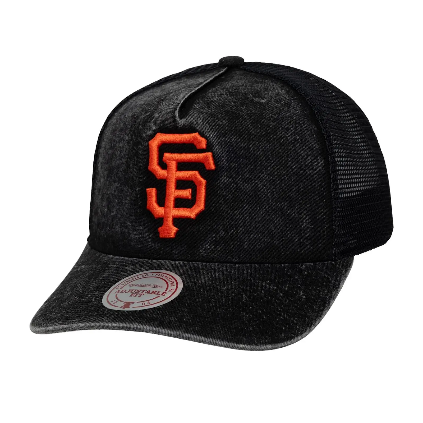 San Francisco Giants Black Gameday Trucker Adjustable Hat MLB Throwback Cap Fan Gear Mitchell & Ness