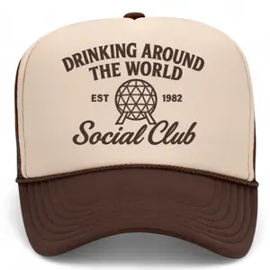 Drinking Around The World Trucker Hat - Unisex Viral Trendy Theme Park Hat for Men & Women