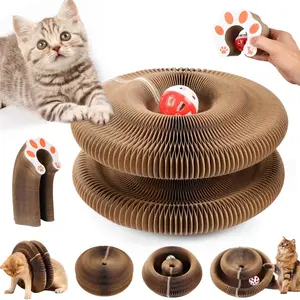 Interactive Cat Toy Magic Organ Scratcher, Foldable Accordion Design, Portable, Includes Ball, Enhances Mental & Physical Health