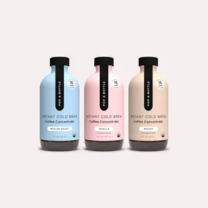 Sampler Pack | Instant Cold Brew Concentrate - Vanilla, Mocha, Medium Roast - 3 Bottles for 48 Cups of Premium Organic Coffee