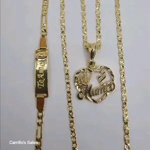 MAMA #1 BEAUTIFUL SET chain with TE AMO bracelet gold-plated perfect gift 18"inches 24"inches available