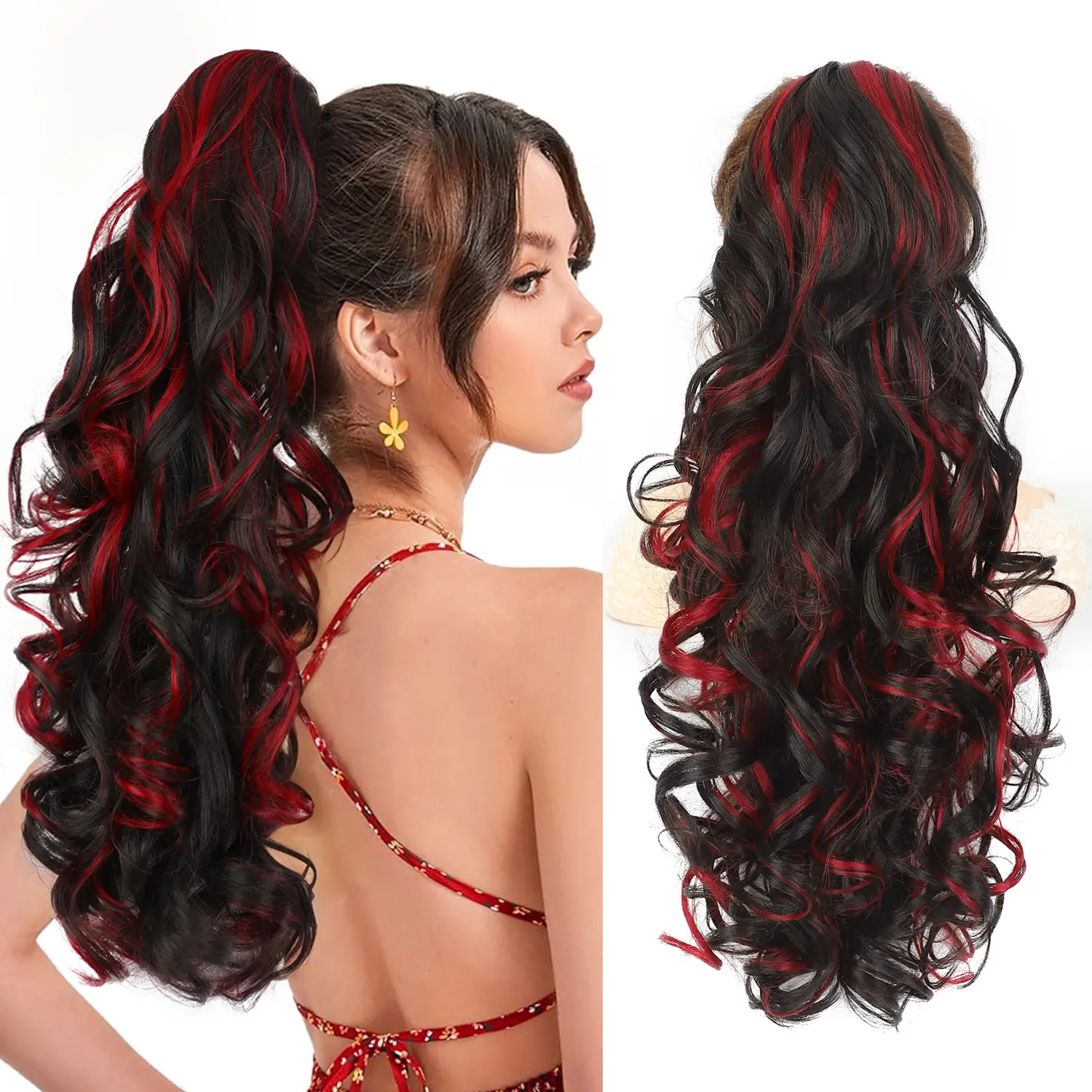 Black mixed Burgundy 24Inch