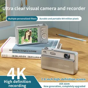 New Slide Cover Digital Camera Ccd, 4K HD Campus Camera, Photo and Video Recording, Student Card Camera, High Definition Imaging