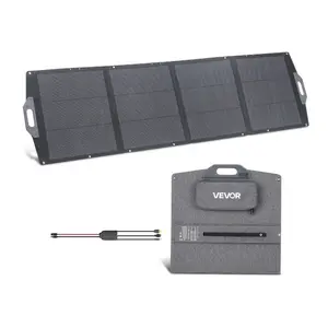 VEVOR 100W Bifacial Solar Panel, 16BB N - Type Foldable Monocrystalline Solar Panel Charger 24 Efficiency, Portable with MC4 Output, USB - A (QC3.0), Type - C DC Ports for Power Stations Camping Hiking