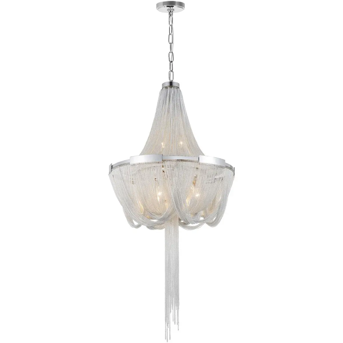 CWI Lighting Enchanted 6 Light 20 inch Chrome Down Chandelier Ceiling Light 5653P20C