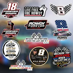 (Buy 5 Get Free Shipping) Vintage Kyle Busch Memorial Sticker & Magnet - Automotive Racing Retro Stock Car Motorsports Fan Accessories