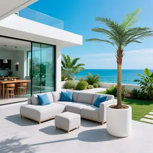 7/8/9FT Realistic Artificial Palm Tree Courtyard Front Corridor Decoration Christmas decorations（just tree) colorful light