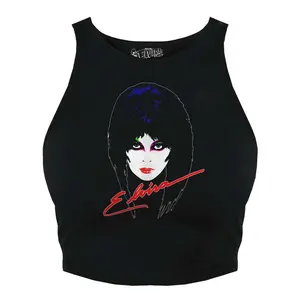 Elvira 80s Black Halter Crop Top