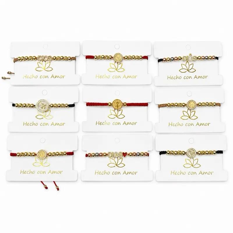 Handmade Faith Bracelet Collection | San Benito, Virgin of Guadalupe, Guardian Angel & Dios Adjustable Beaded Bracelets Gift