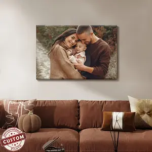 Customizable Canvas Poster Frame - Personalized Photo Display for Couples, Family, and Memories - Ideal for Home or Office Decor, Perfect Holiday Gift, Photo Frame