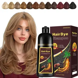 Natural Brown Dye Shampoo For Hair Permanent, 3-In-1 Hair Color Shampoo For Women & Men,  No More Kit & Blending, Color Shampoo For Roots Touch-Up Easy To Use, Long Lasting Retention For 4 Weeks, Gift For Mom 500ml