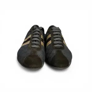  Pre-owned Gucci Unisex Monogram Trainers With Suede Detail, 9.5