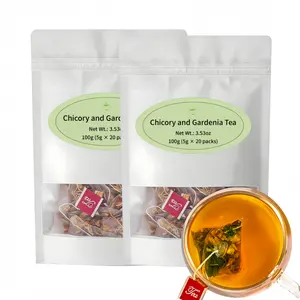 40 Tea Bags Chicory and Gardenia Herbal Tea - Natural Caffeine-Free Blend for Men and Women, Quick & Refreshing, Healthy Nature Beverage #Summervibes