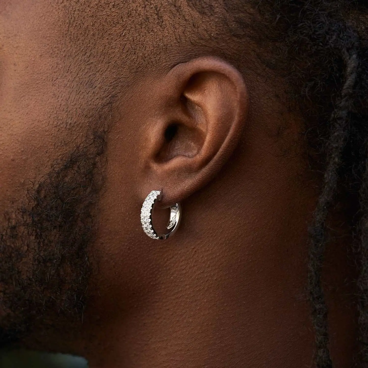GLD Double Row Hoop Earrings in White Gold - Perfect Gift #TikTokShopBackToSchool