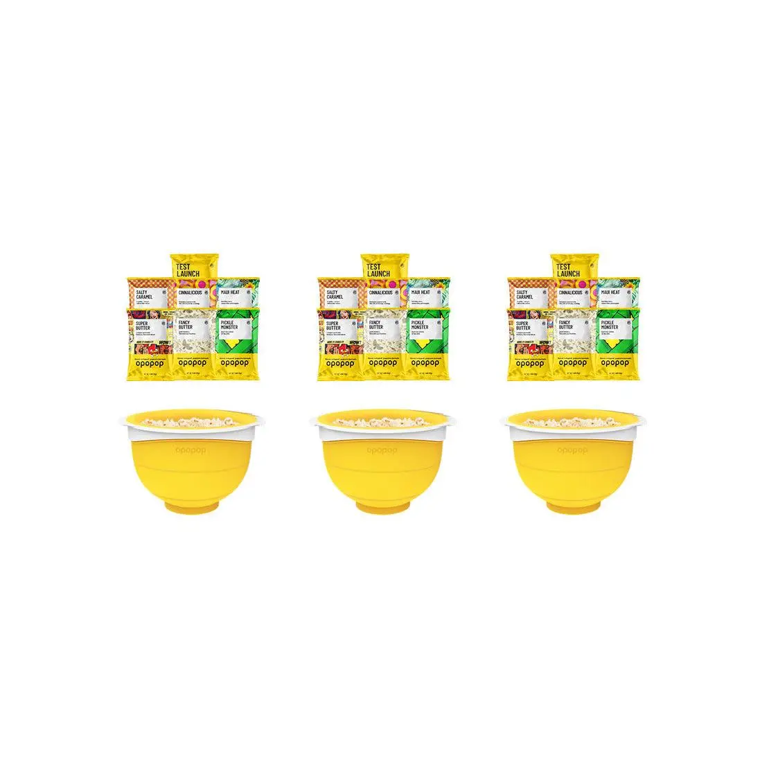 Opopop- Flavor Wrapped Popcorn Kernels Discovery Kit - Trio (3-Pack)