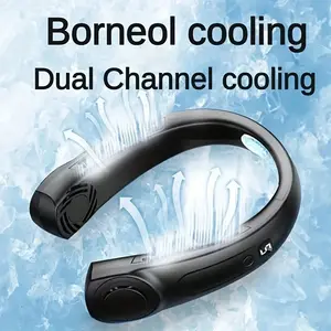 Portable Bladeless Neck Fan, Upgraded 360° Airflow, Ultra-Quiet, 5 Speed Settings, 1200mah Personal Wearable Neck Fan, Battery Powered Fan, USB Rechargeable