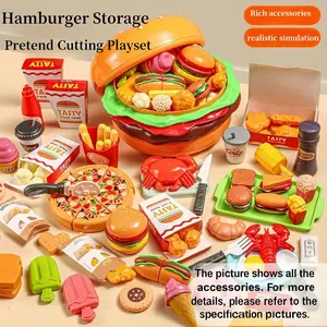 62/76 Pieces Kids Play Kitchen Toy Set, Realistic Food & Vegetables, Storage Box Included, Birthday & Christmas Gift for Boys & Girls Aged 3+