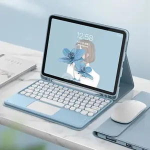 Free Mouse Touchpad Keyboard for iPad 10.2 7 8 9th Pro 10.5 Air 3 Case, PU Leather Smart Cover for 10.9 Inch 10th Gen