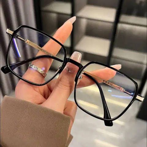 Square Frame Anti-blue Light Eyeglasses, Casual Style Eyewear, Fashion Eyeglasses for Women & Men, Fashion Eyeglasses for Work, Daily Clothing Decor, for Valentine's Day Gift, Stylish Trendy Eyewear