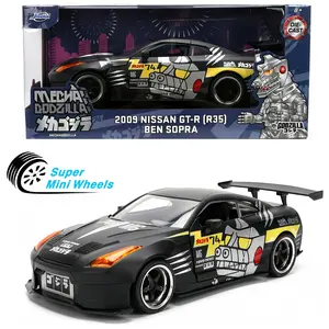 Jada 1:24 Mechagodzilla 2009 Nissan GT-R R35 Ben Sopra – Matte Black #36707
