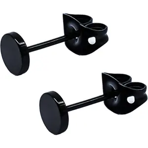 Titanium Flat Dot and Ball Stud Earrings Hypoallergenic for Women Men Rose Gold/Gold/Silver/Black Round Disc Earrings 3mm-6mm Options for Sensitive Ear(2pcs)