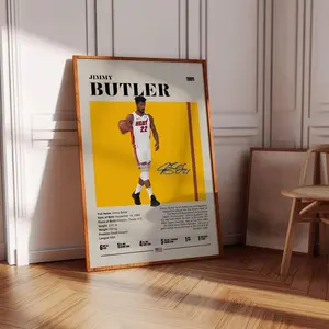Jimmy Butler Poster, Sports Poster, Mid Century Modern, Fans, Basketball Gift, Sports Bedroom Posters