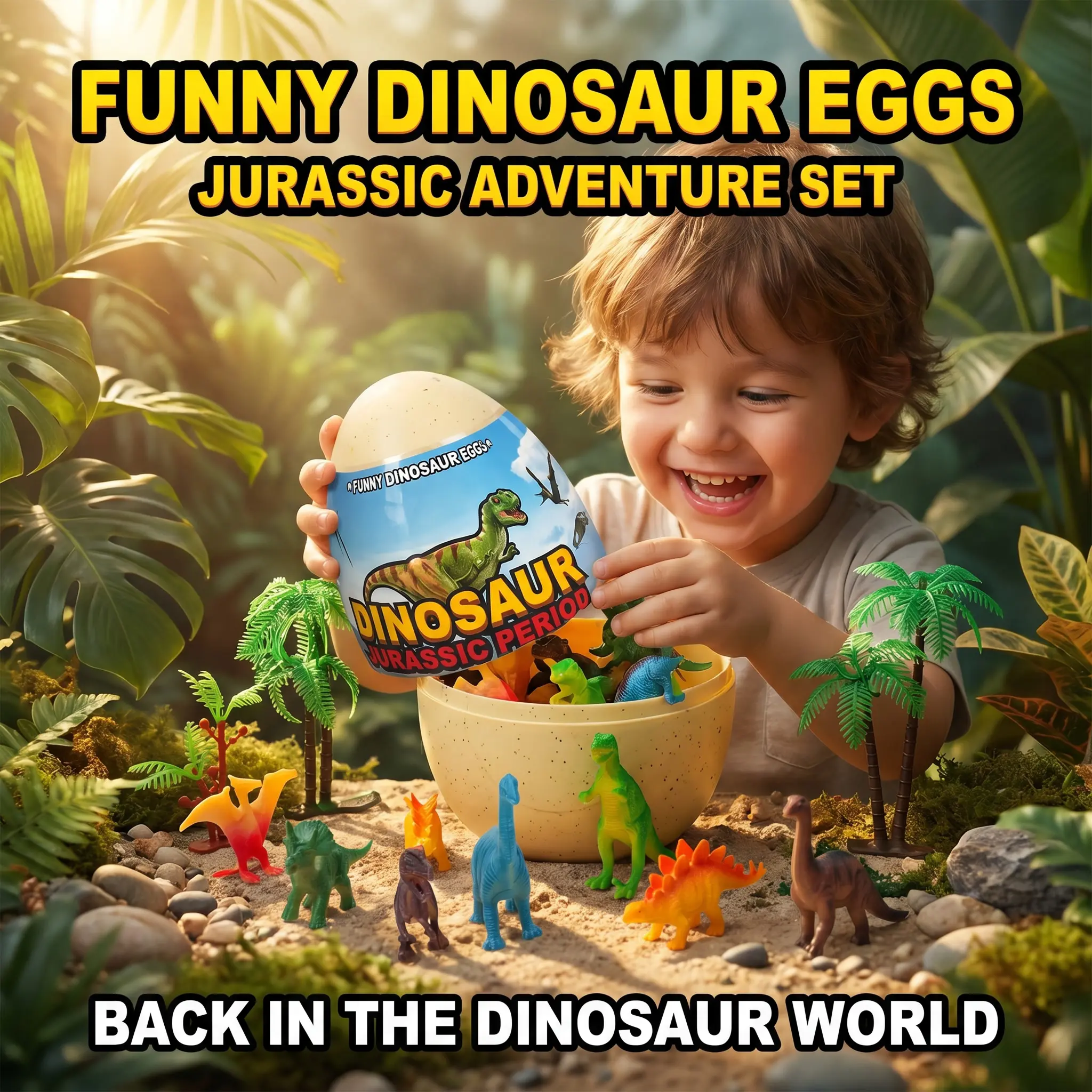 8pcs Randomly Assorted Yongliang Toy Dinosaur Hatching Surprise Eggs - Pretend Play Animal Figurine Prehistoric Creatures, All Seasons Small Birthday Party Favors & Gifts for 8-10 Years Children Boys & Girls, For Boys And Girls