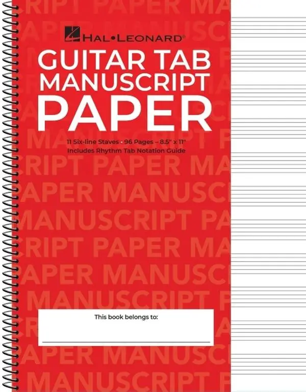 Guitar Tablature Manuscript Paper Wire-Bound Blank Sheet Music Book 11 Tablature Staves Per Page for Guitarists and Composers by Hal Leonard Corp (Spiral)