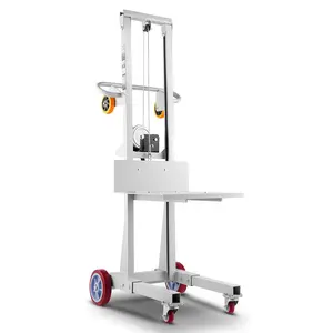 VEVOR Manual Pallet Stacker, 400 lb Capacity Hand Winch Lift Truck, 6-Wheel System, Adjustable Fork Plate, 51.1" Lift Height, Hydraulic Pallet Jack for Warehouse & Industrial Use