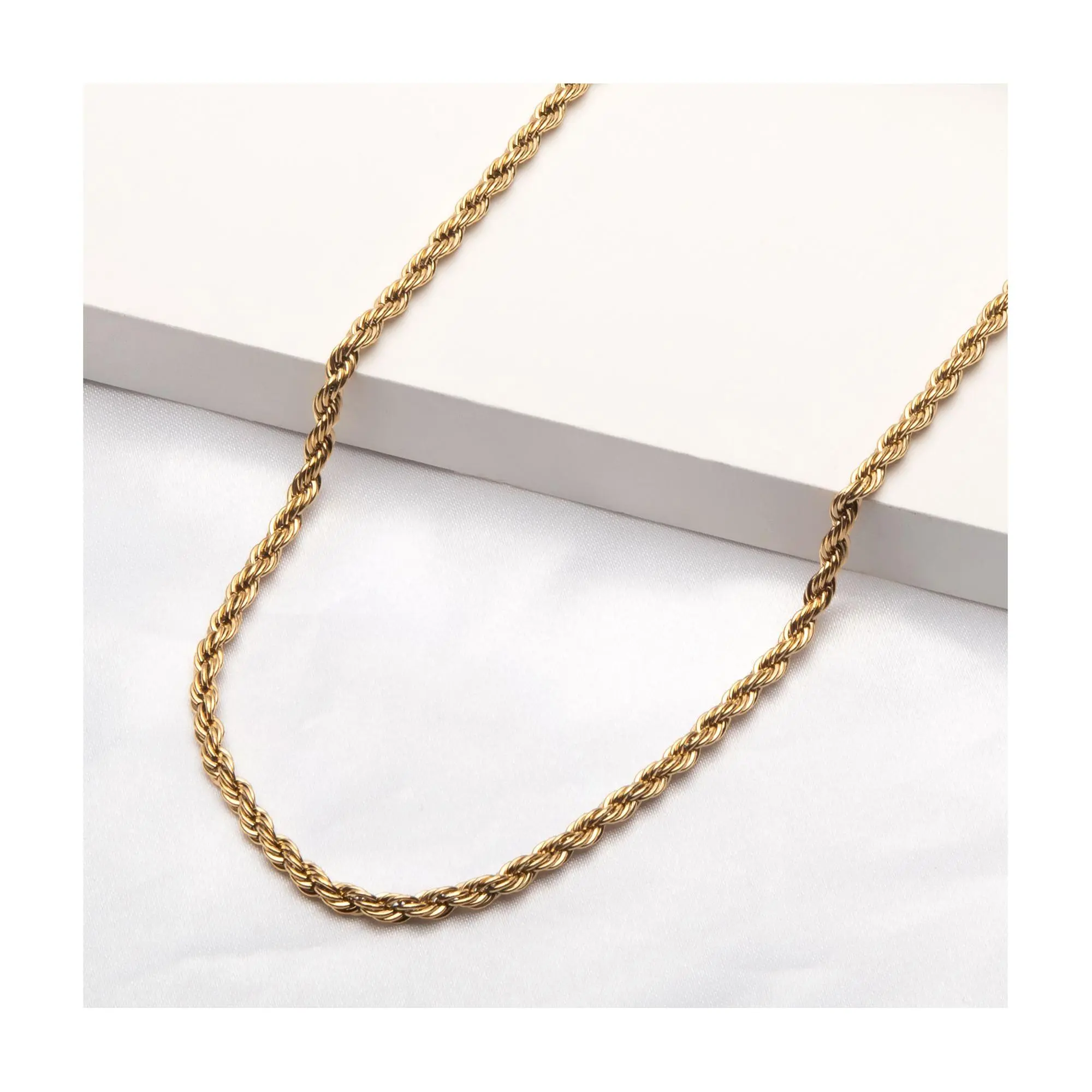 Verve Men's Jewelry Goldtone Stainless Steel Rope Link Chain