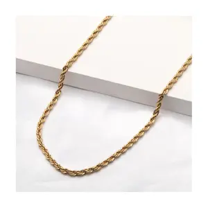 Verve Men's Jewelry Goldtone Stainless Steel Rope Link Chain