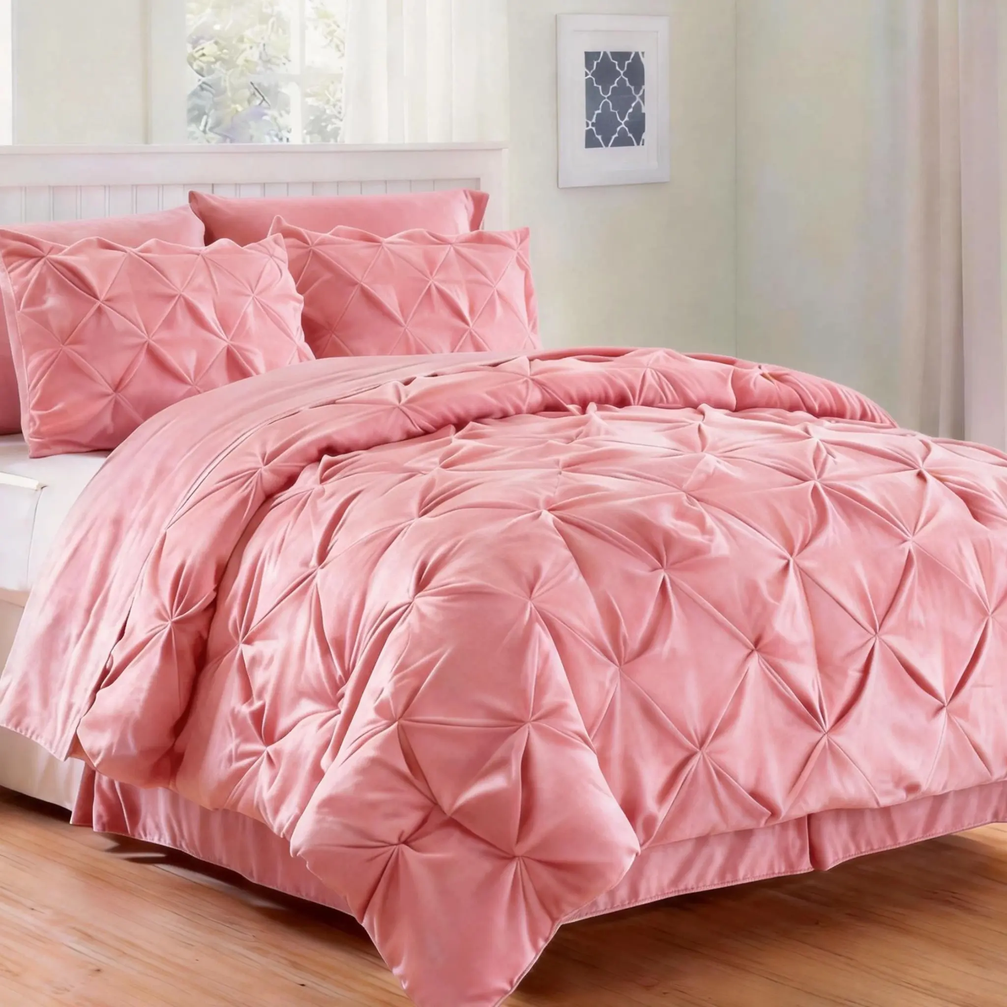 Cosybay Queen Comforter Set Beige - Bed in a Bag King Size 7 Pieces, Luxury Soft Bed Set for All Seasons, Bedding Set with Comforter, Flat Sheets, Pillowcases & Shams, Comforter, Bamboo Viscose Sheet, Fitted Sheet up to 16 inch, Valentine's Day gift