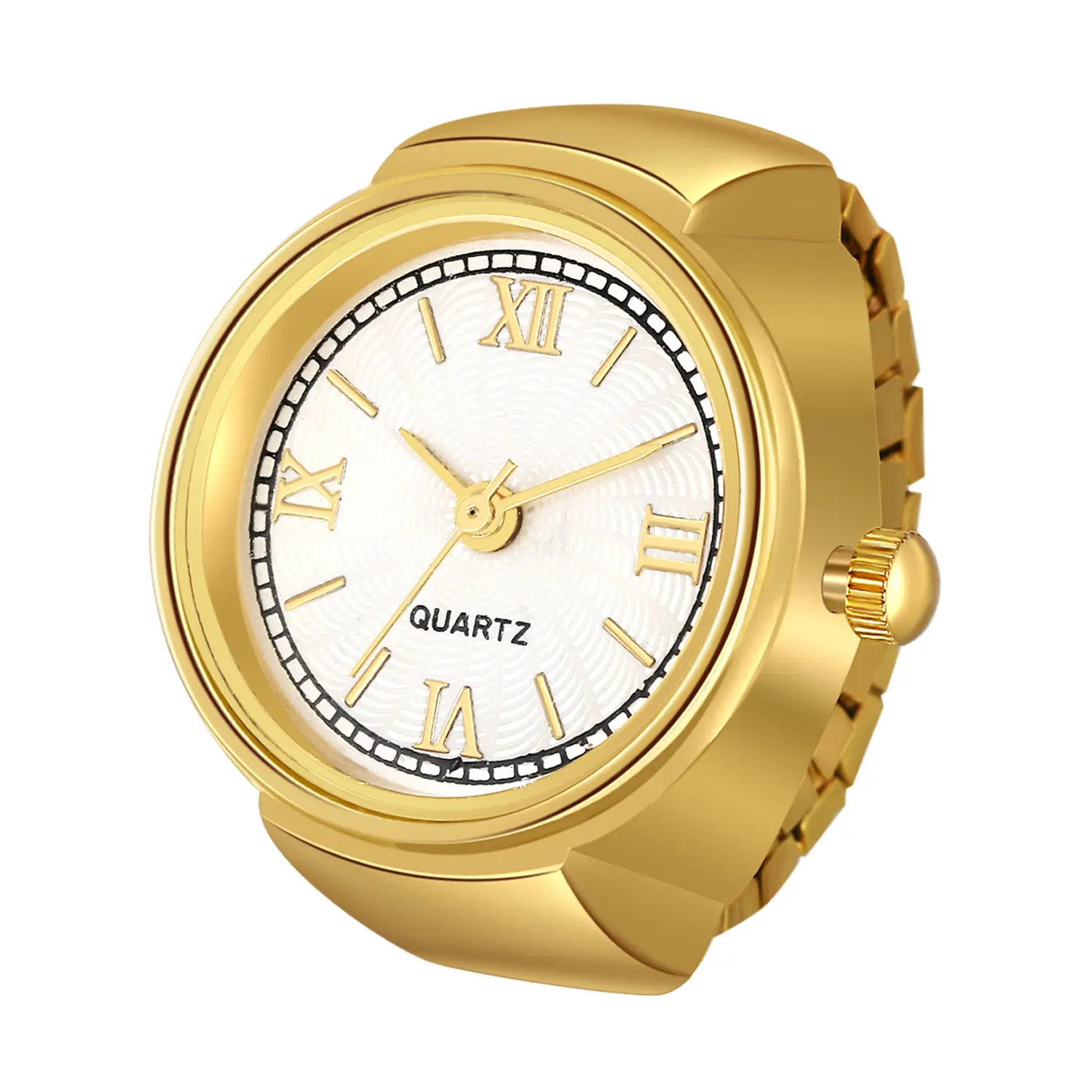 OIDEA Ring Watch for Women, Modern Elegant Stainless Steel Watch with a Shell Dial and Elastic Band, Modern Watches