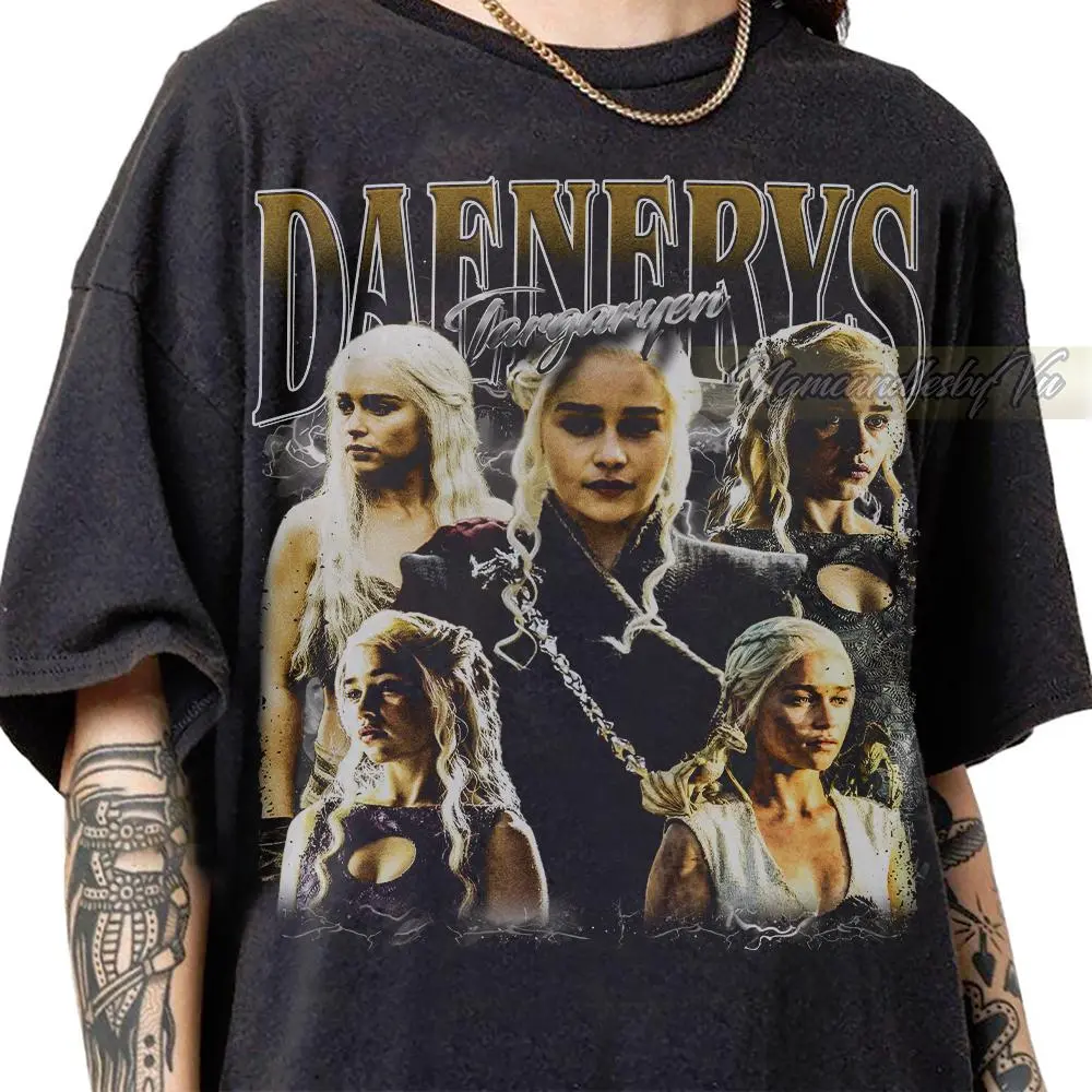 Vintage 90s Bootleg Retro Daenerys Targaryen T-shirt, Daenerys Targaryen Movie Fan Gifts T-Shirt, Retro Daenerys Targaryen Vintage Shirt